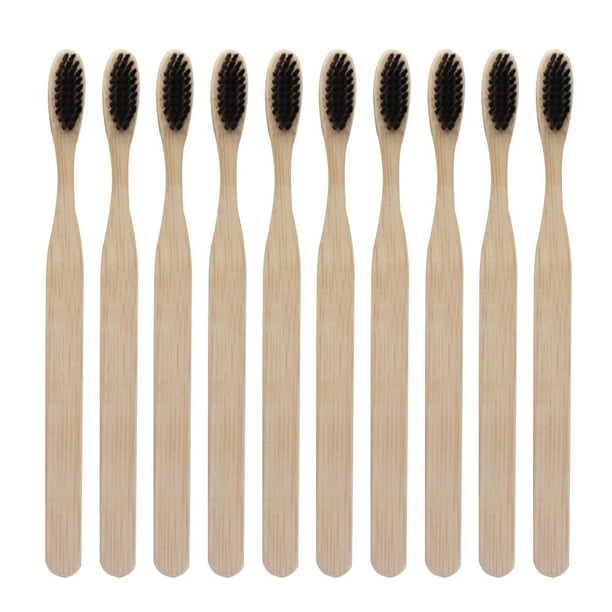 1/10 Uds. Cepillos de dientes de limpieza de bambú de cabeza suave cepillos de dientes para adultos para hombres y mujeres