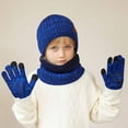 thumbnail image 3 of 3Pcs Winter Knitted Beanie Hat and Neck Scarf Set with Gloves for Boys Girls Age 1-11 Years, 3 of 4