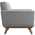 thumbnail image 3 of Hawthorne Collections Contemporary Upholstered Fabric Accent Arm Lounge Chair in Expectation Gray with Solid Wood Legs, 3 of 5