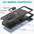 thumbnail image 2 of TECH CIRCLE for Samsung Galaxy Z Flip 4 Case, Heavy Duty Shockproof Anti-Scratches Dust-Proof Protective Case with Built-in Magnetic Kickstand for Samsung Galaxy Z Flip 4 2022, Black, 2 of 5