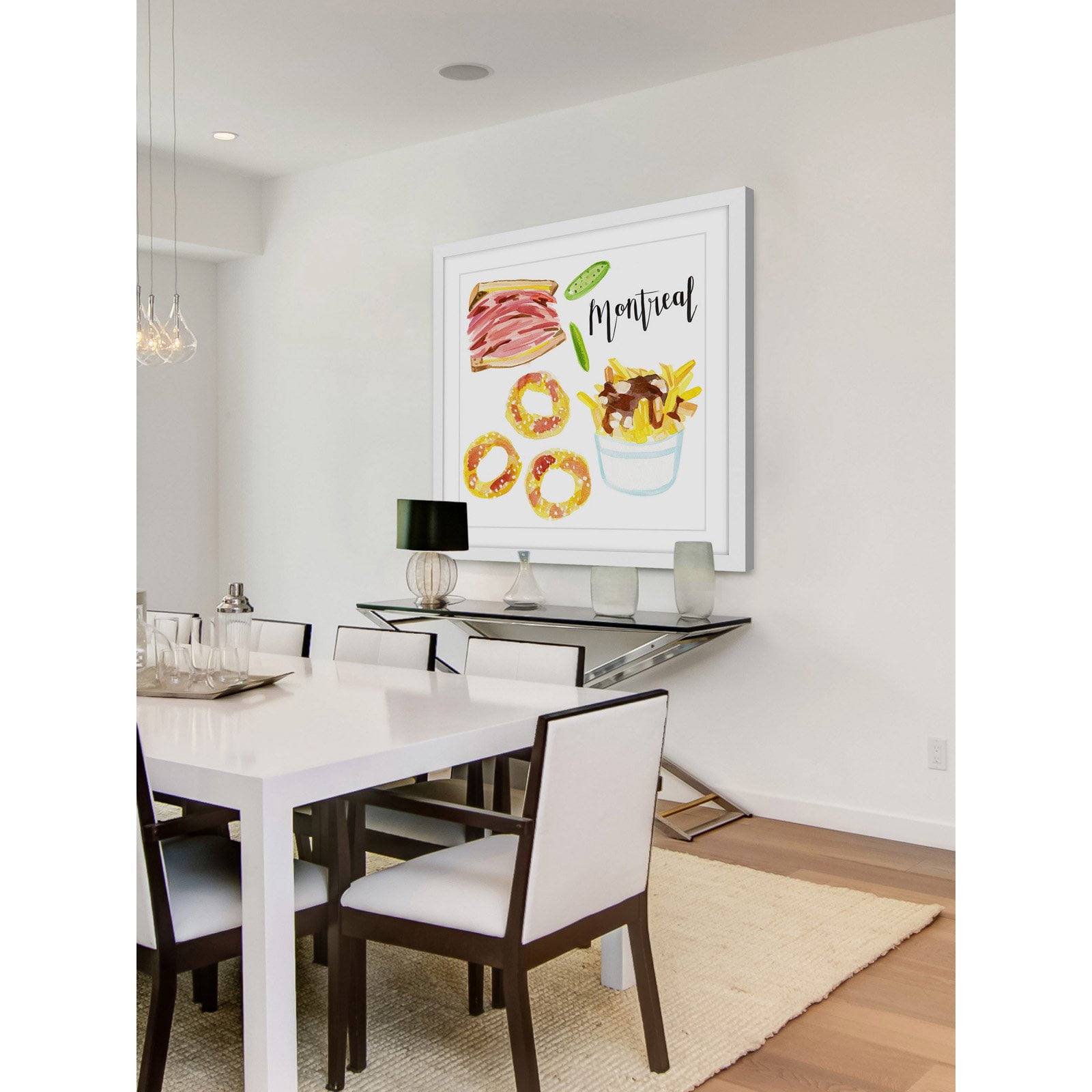 Marmont Hill "Montreal Eats" By Molly Rosner Framed Painting Art Print, 18.0" x 1.5"
