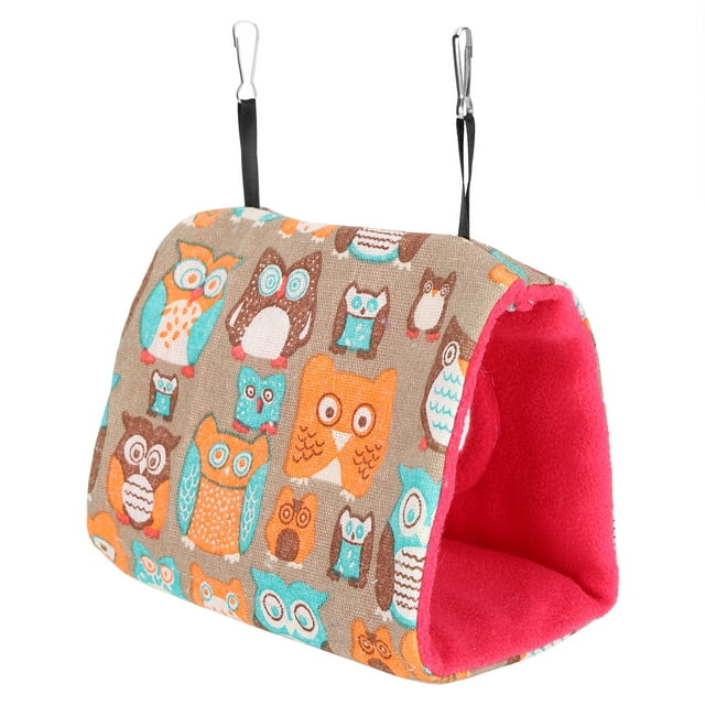 LYUMO Hammock, Pet Supplies Lightweight Bird Hanging Bed Soft Fabric Owl Pattern Washable Triangular Warm For Tree Branch