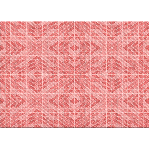 Ahgly Company Indoor Rectangle Patterned Pastel Pink Area Rugs, 7' x 10'