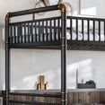 thumbnail image 5 of Harper & Bright Designs Full over Full Industrial Bunk Bed with Ladders and Guardrails, Heavy-Duty Metal Bunk Bed Frame with Under Bed Space, Black, 5 of 15