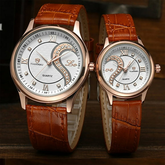 Dianli Tiannbu Leather Romantic Fashion Couple Wrist Watches 2PC Deals of the Day