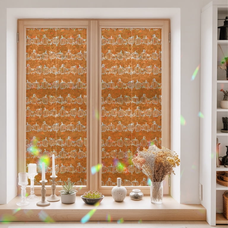 Thanksgiving Orange Pumpkin Seamless Window Privacy Film,Heat Control ...