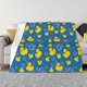 thumbnail image 1 of Fotbe Rubber Duck Manta de Franela con Estampado, Manta Ultrasuave para Cama, Sofá, Auto, Hipoalergénica y Antibolitas-80"x60", 1 of 6