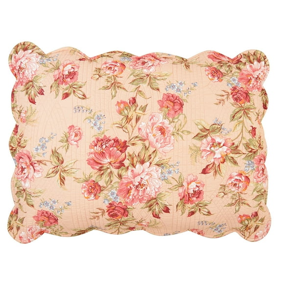 20" x 26" Clara's Pink Rose Std Sham - Machine Washable