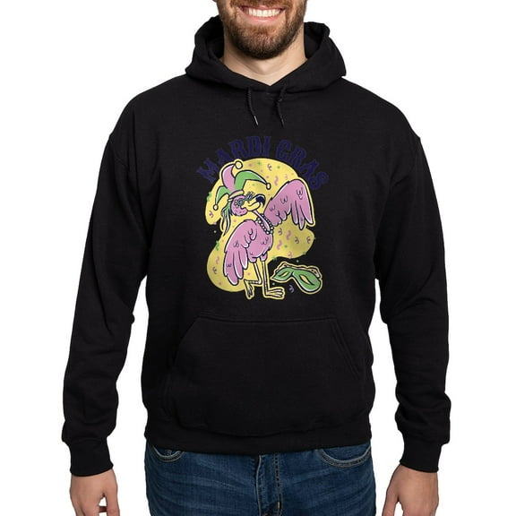 CafePress - Mardi Gras Flamingo Sweatshirt - Pullover Hoodie, Classic, Comfortable Hooded Sweatshirt