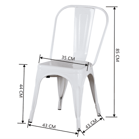 

a Set of 4 Navy Chairs Metal Chairs Dining Chairs Restaurant/Beach Chairs White