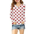 thumbnail image 5 of Ugoldhm Girls Tees Polka Dot V Neck Tunic Fashion Tops Fall Long Sleeve Shirts Sizes 3-13, 5 of 8