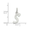 thumbnail image 3 of FB Jewels Sterling Silver Rhodium-plated Small Initial S Charm, 3 of 4