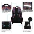 thumbnail image 4 of FORMRS Unisex Backpack Elementary School Travel Bookbag with Reflective Stripes, Red Geometric Eagle, 4 of 7