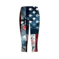 thumbnail image 4 of QATAINLAV Womens Summer High Waist Yoga Capris Plus Size American Flag Patriotic Cropped Pants Soft Comfy Capri Leggings 4th of July Outfits Blue XXXXL Ofertas Del Dia de Hoy Relampago, 4 of 6