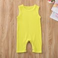 thumbnail image 2 of Infant Solid Color Romper, Sleeveless Round Collar Ribbed Cloth One-piece, 2 of 8