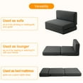 thumbnail image 4 of Fairyland Modern Linen Fabric Removable Backrest Foldable Sofa Bed, Dark Gray, 4 of 9