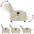thumbnail image 4 of vidaXL Massage Recliner Chair Cream Faux Leather, 4 of 5