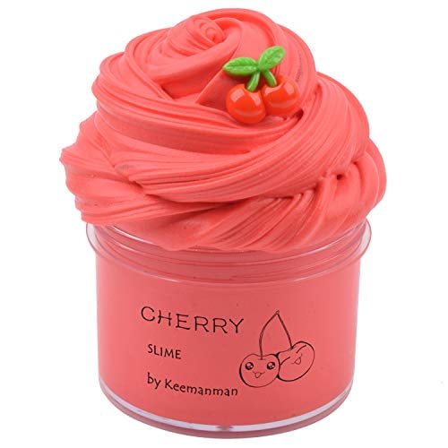 Keemanman Red Cherry Butter Slime, DIY Slime Supplies Kit for Girls and