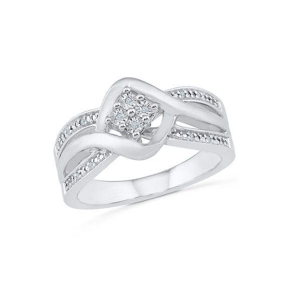 STERLING SILVER 0.03 CTTW WHITE DIAMOND FASHION RING
