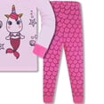 thumbnail image 4 of WIBACKER 3-8T Toddler and Little Girls Pajamas Set Long Sleeve PJs 100% Cotton Snug Fit Pajamas 2-Piece Set - Pink Mermaid, 4 of 5