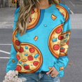thumbnail image 2 of Fun Pizza Womens Oversized Sweatshirts Hoodies Crewneck Casual Tops Comfy FallWinter Clothes 2024, 2 of 7