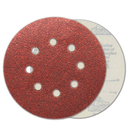 Gator Grit 5-Inch 8-Hole Hook And Loop Sanding Discs, 60 Grit, 12-Pack