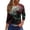 Black, variant on Women's Halloween Element Print Round Neck Top with 3/4 Sleeve, Casual Loose Fit Fashion Blouse for Fall Season, Comfortable Daily Wear and Holiday,Dark Gray 2XL
