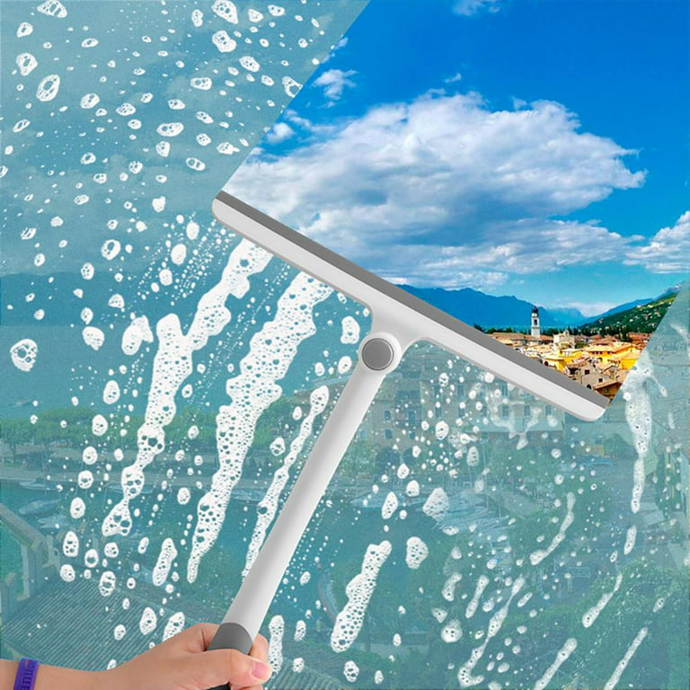 ITTAHO Swivel Window Cleaning Tool, 2-in-1 Window Squeegee Cleaner with 53  Long Handle 
