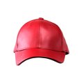 thumbnail image 2 of NYFASHION101 Unisex Adjustable PU Leather Precurved Bill Baseball Cap Hat - Red, 2 of 4