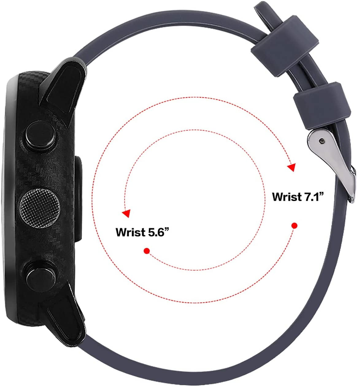 CRKMGS-18mm 20mm 22mm Width Silicone Quick Release Wristband Replacement Sports Straps Bracelet Watch Band Women Men Strap with Quick Release Pins for Smartwatch