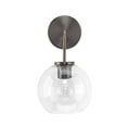thumbnail image 5 of Eden Home 14.25" Transitional Metal Wall Sconce in Gun Brown and Clear, 5 of 6
