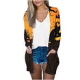 thumbnail image 2 of WFJCJPAF 2024 New Halloween ! Halloween Sweaters for Women,Women's Fashion Halloween Printed Casual Long Sleeved Shirt Cardigan Tops - Yellow M, 2 of 6