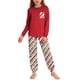 thumbnail image 5 of Conjuntos de blusa y camisa de manga larga con cuello redondo para niños y niñas de 5 a 14 años con estampado y bolsillo. Conjunto de top y pantalón de manga larga., 5 of 9
