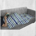 thumbnail image 6 of Harbour Stripe Soft Flannel Fleece Blanket, Brushstroke Lines Backdrop in Several Tones Modern Minimalist Design, Cozy Plush for Indoor and Outdoor Use, 60" x 80", Royal Blue Seafoam, by Ambesonne, 6 of 6