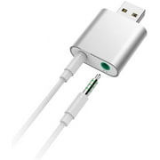External USB Audio Adapter Sound Card Aluminum Alloy 7.1 Channel USB Sound Card External Stereo Audio Adapter Plug and Play for Integrated Audio Out & Microphone in