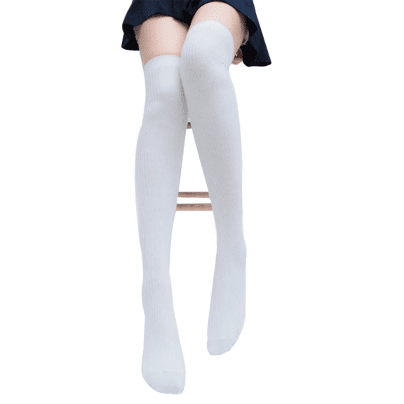 QASIEATN Stockings for Women Winter Thick Warm Sexy Knit Crochet Soft Cotton Long Boot Socks Leg Warmer Thigh Knee High Stockings