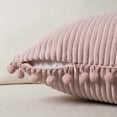 thumbnail image 4 of Pack of 2 Lumbar Decorative Throw Pillow Covers with Pom-poms, Soft Corduroy Solid Rectangle Cushion Cases Set for Couch Sofa Bedroom Car Living Room, 4 of 8