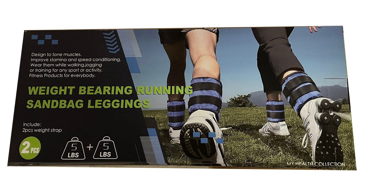 Rex Adjustable Size Ankle & Wrist Weights Fitness Exercise Training, 10 Pounds