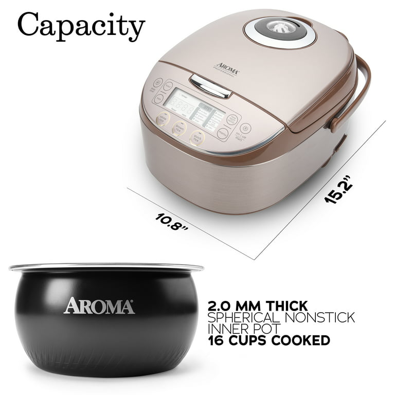 Aroma Housewares MTC-8010 Rice Cooker/Multicooker, 10-Cup Uncooked,  Champagne 