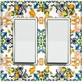 thumbnail image 1 of Metal Light Switch Plate Cover Elegant Orange Kiwi Lemon Tile Pattern TIL007, 1 of 13