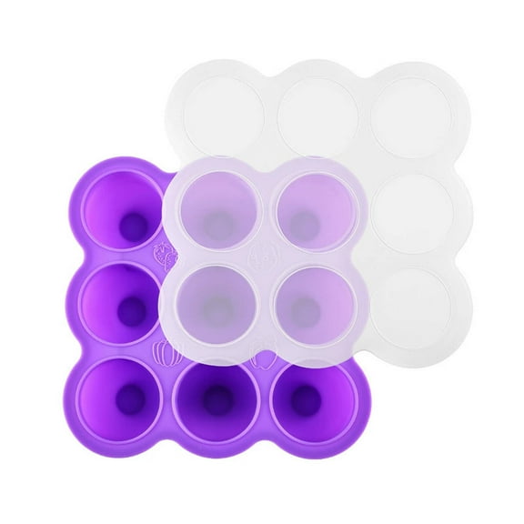 ACDANC Baby Food Freezer Tray,Convenient Baby Food Storage Containers,Food-Grade Silicone Baby Food Containers,Purple