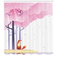 thumbnail image 3 of Ambesonne Fox Shower Curtain, Spring Pink Sakura Idyllic, 69"Wx84"L, Pale Pink Lavender, 3 of 3