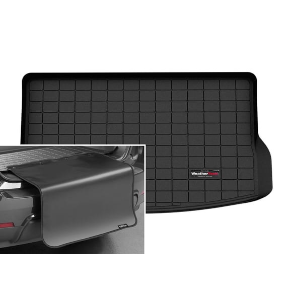 WeatherTech Cargo Trunk Liner with Bumper Protector compatible with 2022-2023 Chevrolet Bolt EUV - Behind 2nd Row w/ Bumper Protector, Black