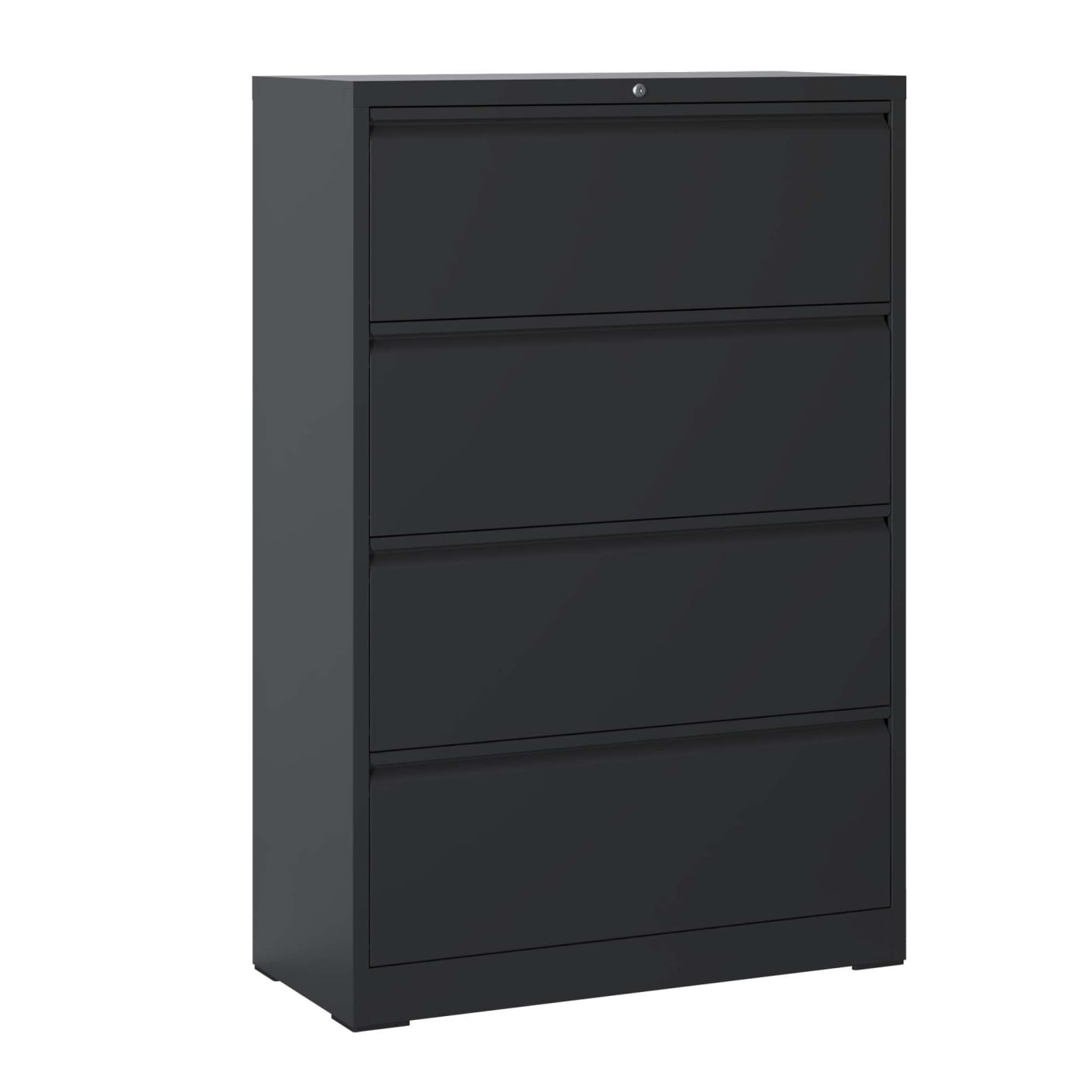 4 Drawer Lateral File Cabinet with Lock – Heavy Duty Steel Filing Cabinet for Home Office, Wide Storage for Letter Legal A4 F4 Files, Full Extension Quiet Slides