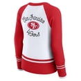 thumbnail image 4 of Women's WEAR by Erin Andrews White/Scarlet San Francisco 49ers Colorblock Raglan Sweater, 4 of 4