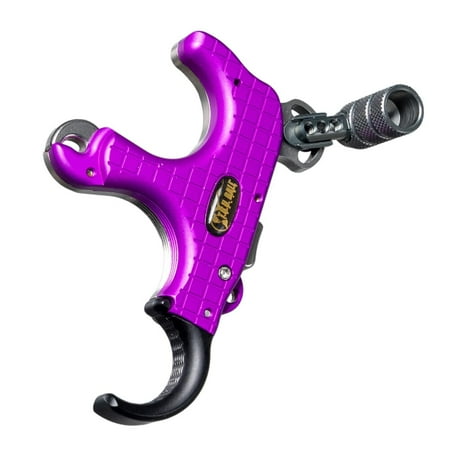T.R.U. Ball Archery Blade Pro Flex Release 3 or 4 Finger Ergo Adjustable Purple/QuickSilver Medium (TBPF-PRQS-M)