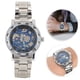 thumbnail image 4 of Fashion Waterproof Men Round Dial Hollow Automatic Wristwatch Mechanical Watch(Blue Surface Silver ), 4 of 4