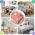 thumbnail image 4 of Red White Checkerboard Checkered Pattern Square Tablecloth,Waterproof Square Table Cover,Wipeable Spillproof Washable Table Cover for Home Kitchen Party Decor 52"x52"(132x132cm), 4 of 6