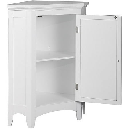 Elegant Home Fashions Slone 1-Door Corner Floor Cabinet In White Elegant Home Fashions Slone 1-Door Corner Floor Cabinet in White Image 2 of 7 - Elegant Home Fashions Slone 1-Door Corner Floor Cabinet In White