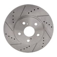 thumbnail image 3 of KarParts360 For Toyota Sienna 2004-2010 Brake Disc Driver OR Passenger Side | Single Piece | Front | Natural | Cross-Drilled And Slotted | Vented | 5 Lugs | Plain Hat | Replacement For 19380, 31314, 3 of 5